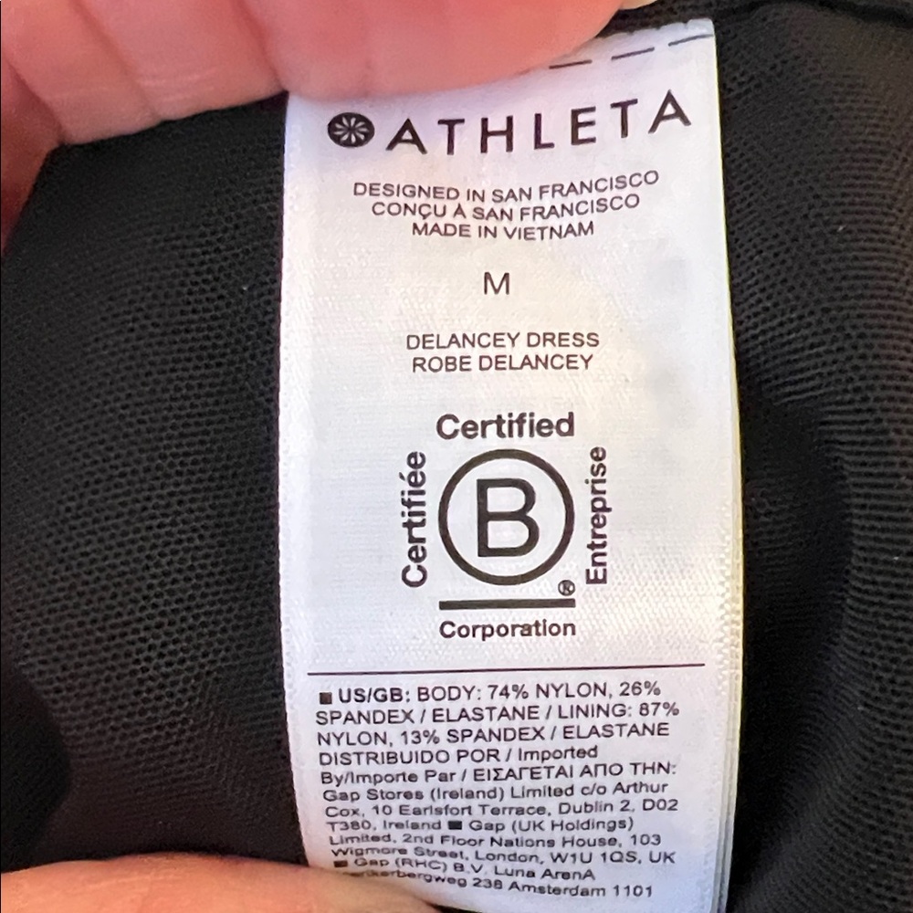 Athleta DELANCEY Elegant Black Long Sleeve Dress - Picture 3 of 7
